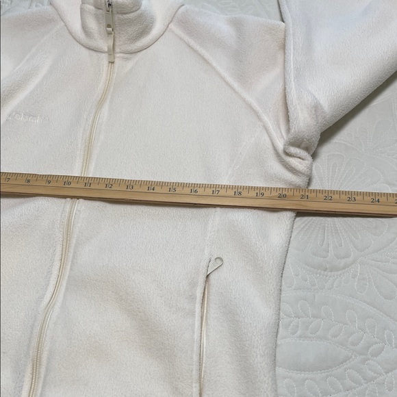Columbia Women's Cream Fleece Zip Up Jacket Size L - Picture 10 of 11